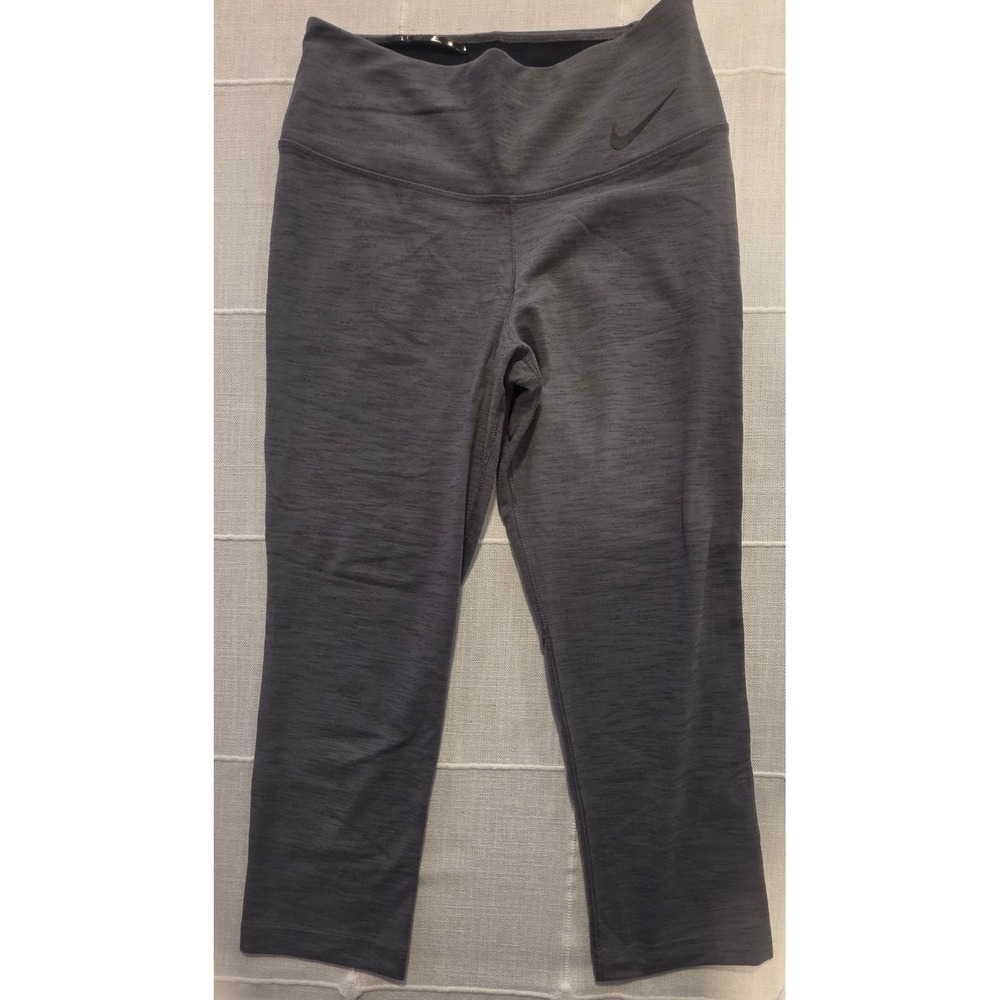 Nike Dri-FIT Womens Crop Leggings Gray Heather Athletic Yoga Pants Small